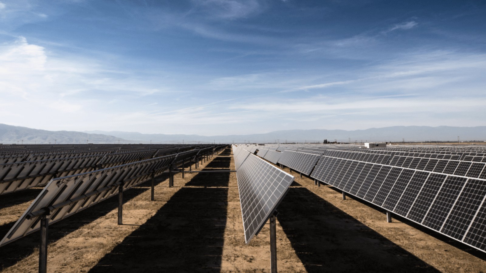 Solar panels in a field